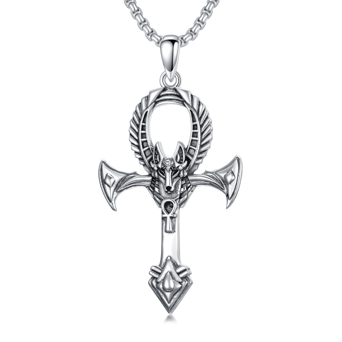 Sterling Silber Allah & Kreuz-Anhänger Halskette-1